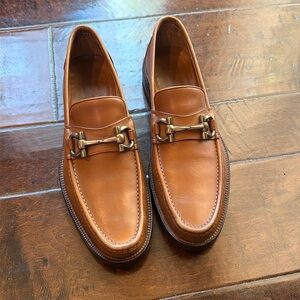 Men’s ferragamo brown leather loafers sz 10